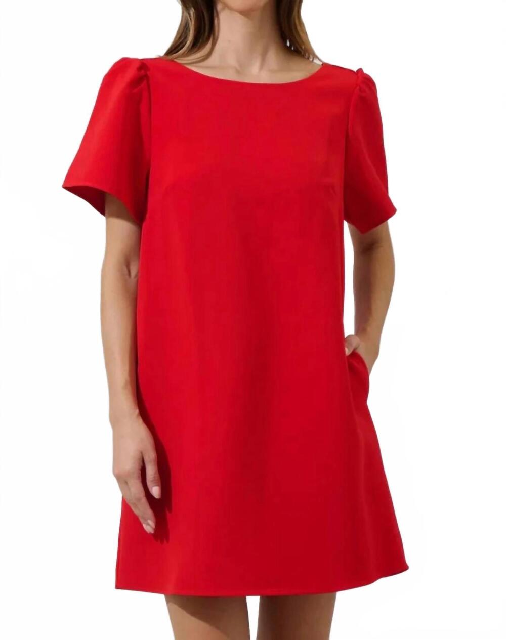 NEW SUGARLIPS urania bow shift mini dress in red